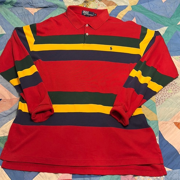 Polo Ralph Lauren Other - Vintage Polo by Ralph Lauren Colorblock Longsleeve Polo-Size XL